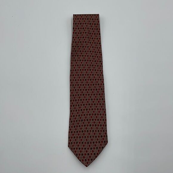 Red and gold 100% silk brooks basics necktie - Picture 1 of 4